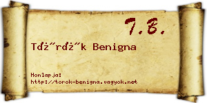 Török Benigna névjegykártya